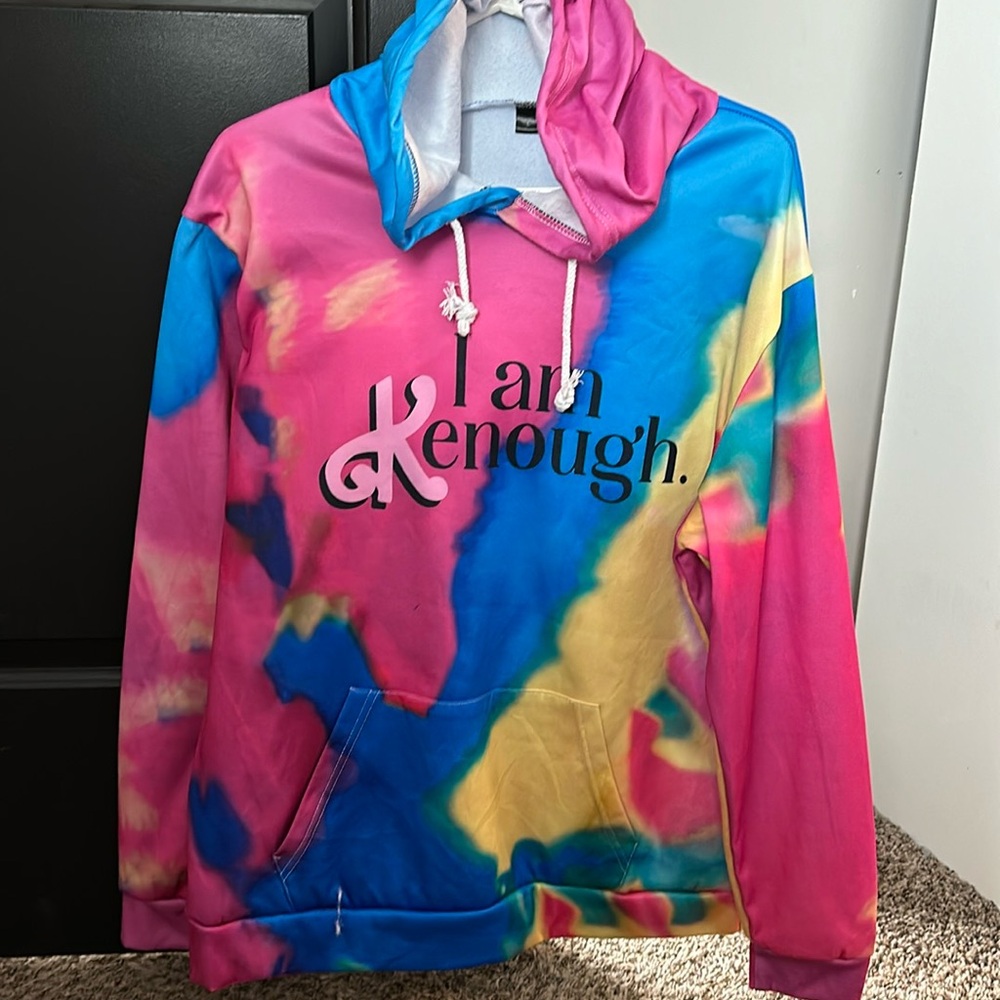 Barbie I Am Kenough tie dye hoodie size large